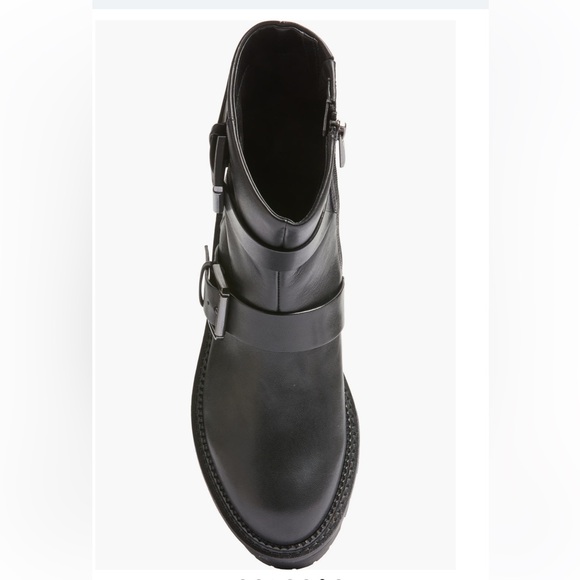 NWOT NORDSTROM Black Macombs Water Resistant Leather MOTO Boots size 7 - Picture 4 of 12